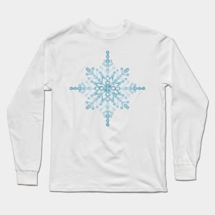 a blue snow crystal Long Sleeve T-Shirt